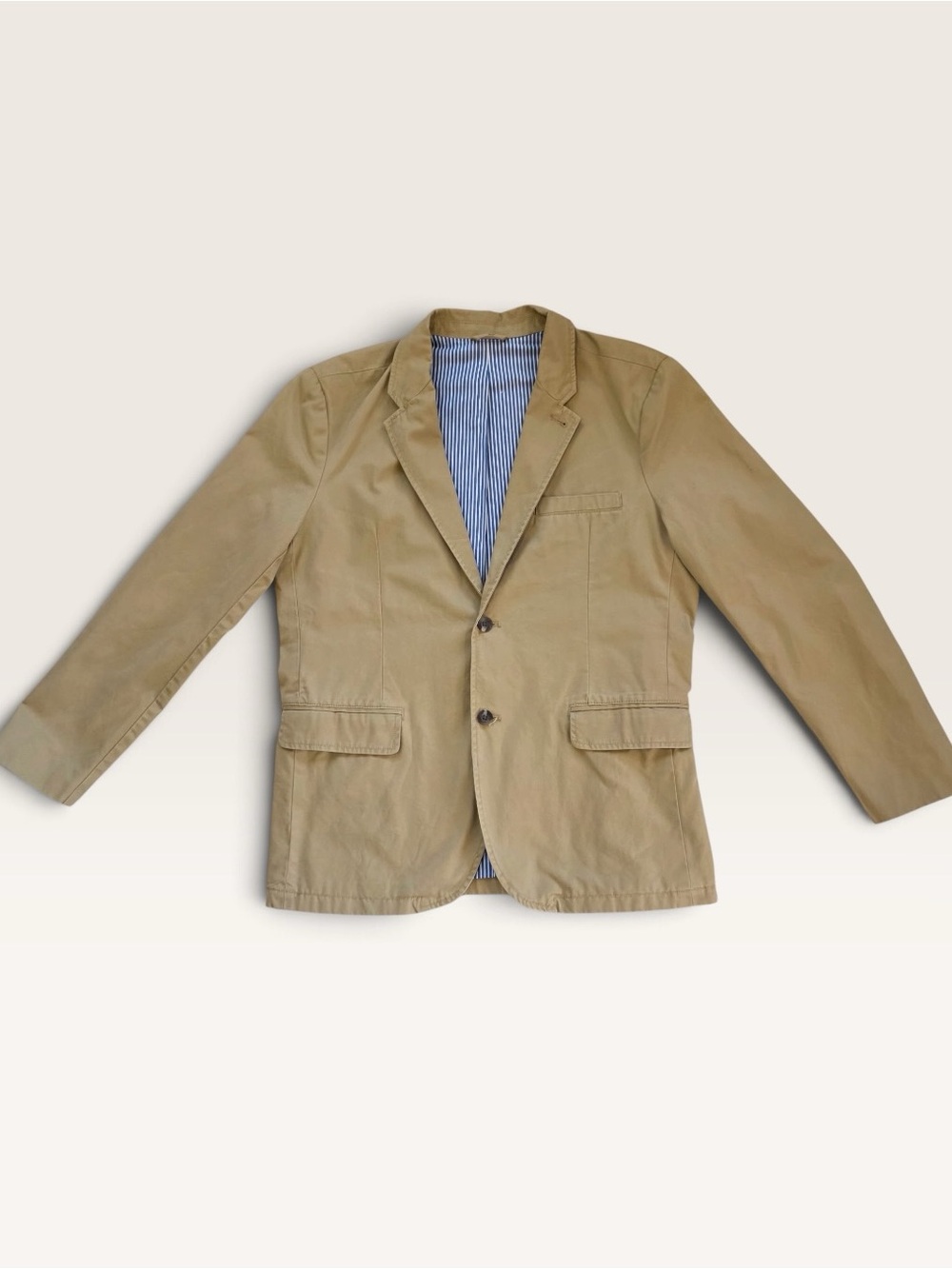 Gap Men’s Large Khaki Cotton Blazer Preppy Ivy Sport Coat